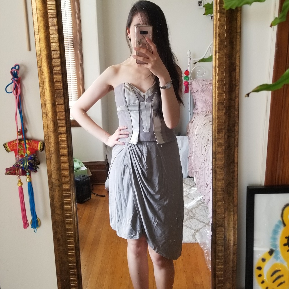 Karen Millen gray bustier dress